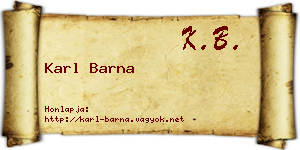 Karl Barna névjegykártya